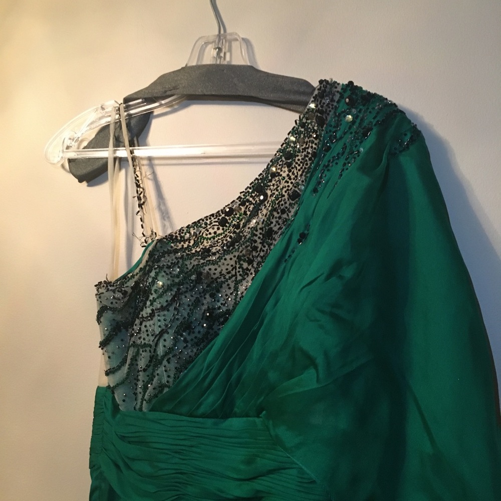 Alberto Makali Green Long Silk Gown Size 8 - Picture 4 of 16